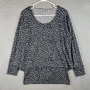 Soft Surroundings XS Hudson Layered Tunic Sweater Top Long Sleeve Leopard